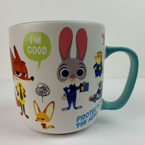 Disney Store Zootopia PROTECT THE HERD ceramic Mug Cup Collectible 24oz. EUC - Picture 1 of 8